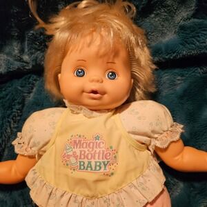 Vintage 1990 Mattel Magic Bottle Baby Doll Blonde Hair Blue Eyes 14" *doll only*